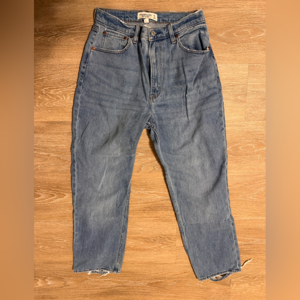 Ankle straight ultra high rise jean
